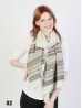 Abstract Printed Two-Tone Scarf W/ Fringe